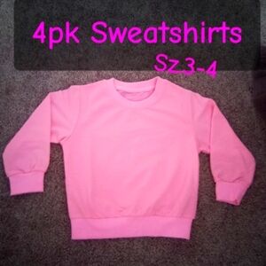 NIB 4pk Crew Neck Sweatshirt Bundle Sz.3-4